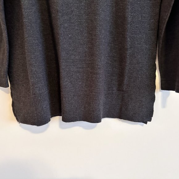 Cable & Gauge Dark Gray Cowl Neck Long Sweater - Picture 6 of 7